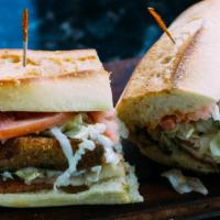 Y U Mad Hero · Chicken cutlet, fried avocado, pepper jack cheese, lettuce, tomato and chipotle mayo.