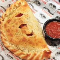 Cheese Calzone · A baked or fried turnover of pizza dough stuffed with savory fillings. Add toppings for an a...