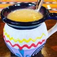 Atol de Elote · Corn hot beverage.