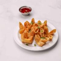 4. Krab Rangoon · 8 pieces. Fried wonton wrapper filled with imitation crab and cream cheese.