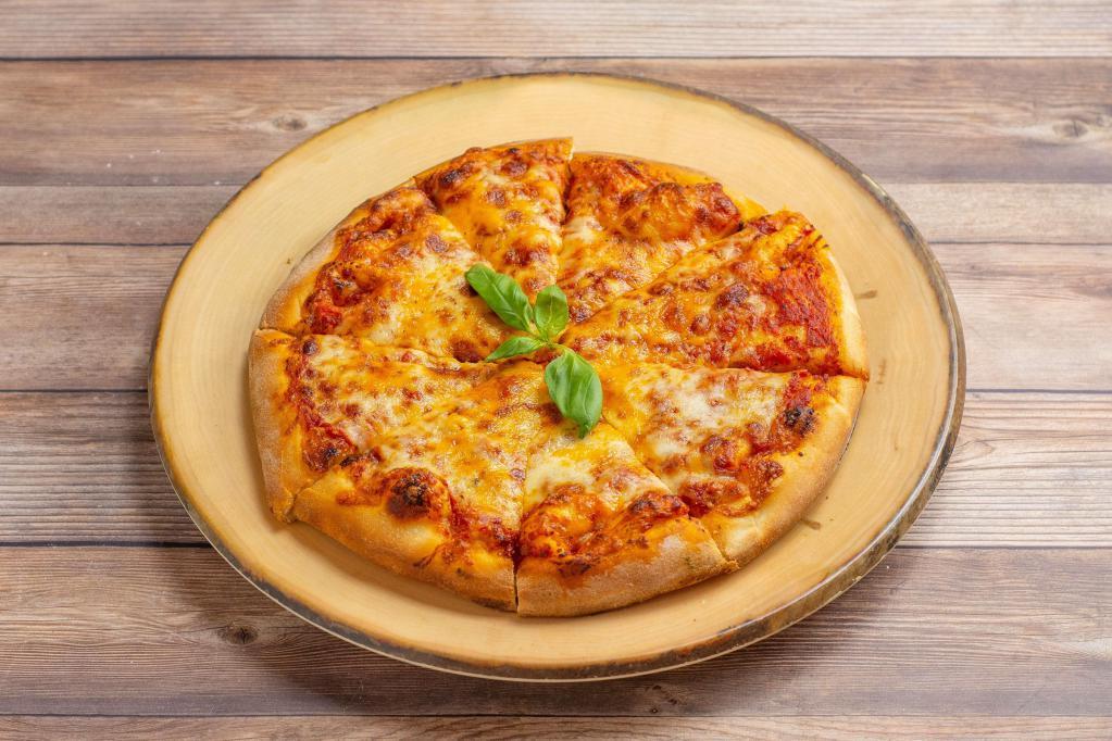 Just Cheese Pizza · A blend of gourmet cheeses: cheddar, whole milk mozzarella and rich monterey jack cheese.