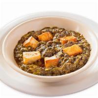 Palak Paneer · Cubes of Indian cheese cooked with spinach. Vegetarian.