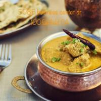 Lamb Korma · Boneless lamb pieces cooked in cashew based sauces and spices.