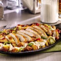 Crazy Spicy Skillet · Chorizo sausage, fire-roasted bell peppers & onions, mushrooms, jalapeños, and seasoned red-...