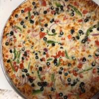 10. Veggie Special Pizza · Mushroom, onion, black olive, tomatoes and bell pepper. Vegetarian.