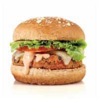 VEGEFI BURGER · Crispy Quinoa + Fresh-Cut Veggie Burger, White Cheddar, Lettuce, Tomato, and BurgerFi Sauce ...