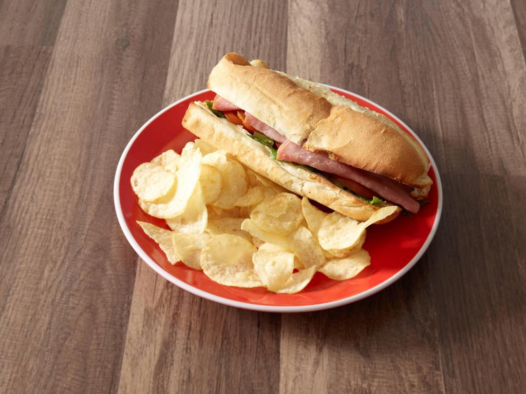 Ham and Cheese Sub · Served with lettuce, tomatoes and onions.