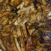 1/2 Boneless Jerk Chicken · Tender boneless white meat marinated in jerk seasoning and a
grill to perfection.