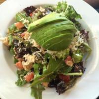 Fancy Green Salad · Mixed spring greens, tomatoes, cucumbers, red onions, walnuts, dried cranberries and goat ch...