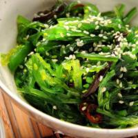Seaweed Salad · Dish can be made with tofu or vegetables. Wagana seaweed salad with sesame. Gluten free. 