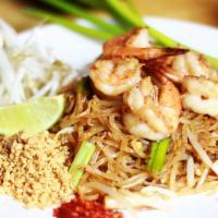 N1. Pad Thai · Rice noodles with egg, scallions, bean sprouts and grounded peanuts. Gluten free.