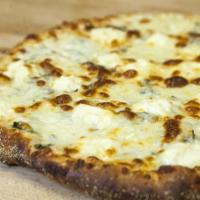 New York Pizza · Oregano, basil, olive oil, spread of ricotta and marscarpone cheese and mozzarella. Olive oi...