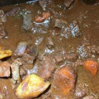 stew beef/carne guisada · res guisada with side