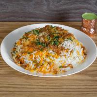 Chicken Biryani Platter · A delicious savory rice dish that is loaded with spicy marinated chicken and flavorful rice....