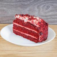 Red Velvet Cake Slice · 3-layer cake slice.