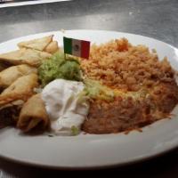 Changa-Changa · A large flour tortilla stuffed with your choice of shredded beef or chicken, deep-fried and ...