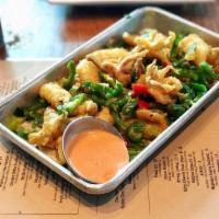 Crispy Calamari · Lightly Battered & Fried, Asian Dipping Sauce