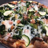 Personal Vegetable Pizza · Eggplant, broccoli, spinach, zucchini and tomatoes with red sauce or white sauce.