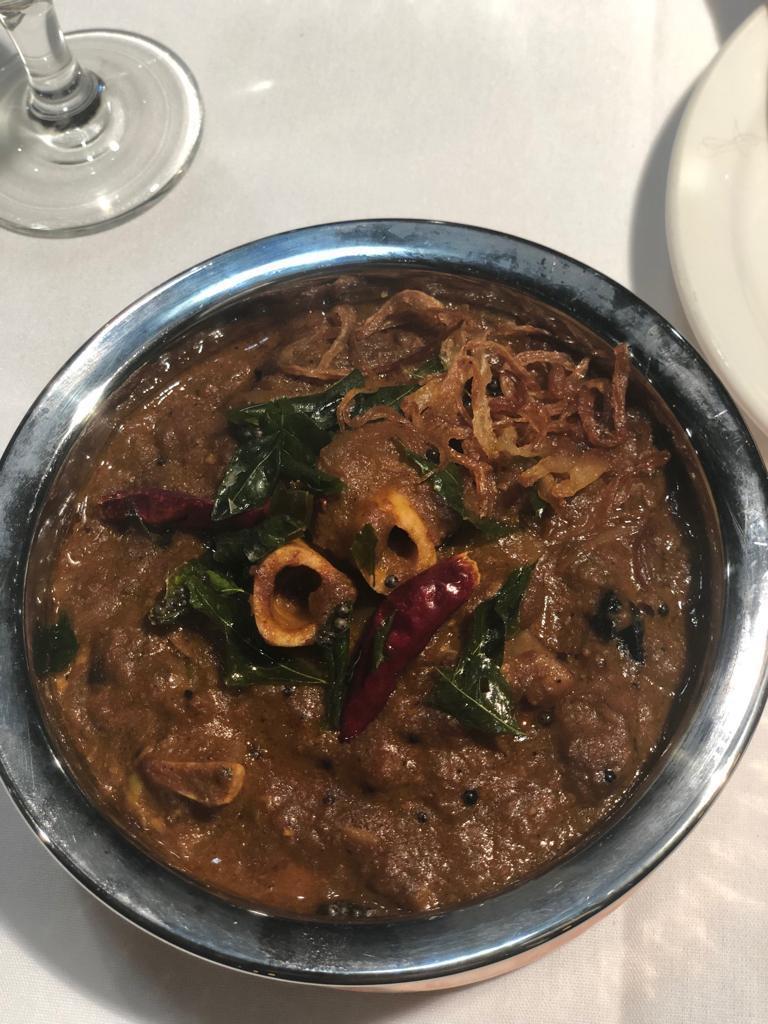 Andhra Lamb or Goat · Boneless lamb or Bone-In Goat South delicacy, prepared with infused with traditional Indian spices with aniseed, cinnamon, star anise, tomato, onion and curry leaves.

Served with Complimentary White Basmati Rice.
