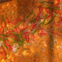 Paneer Tikka Masala · Cubes of paneer in a smooth, creamy butter gravy with honey with bell peppers & onion. Glute...