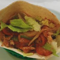 Chicken Fajita · Thin slices of chicken grilled with bell pepper, onions, tomatoes and special seasonings. Se...
