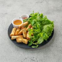 13. Imperial Rolls (10) - Chả Giò · Ground chicken, mushroom, carrot, and taro. Deep fried. Served with lettuce, mint leaves, an...