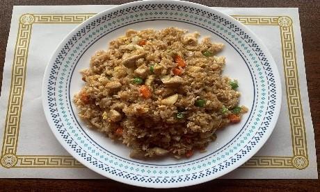 49. Fried Rice · Fried rice mixed with green pea, carrot, fried egg and your choice of chicken, pork, shrimp or vegetarian.