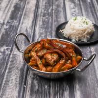 Saltado de Pollo · Skirt chicken breast sauteed with onions, tomatoes, cilantro, chives with a touch of orienta...