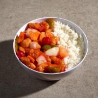 L13. Sweet and Sour Chicken Lunch  · Served with spring roll, choice of rice and soup.