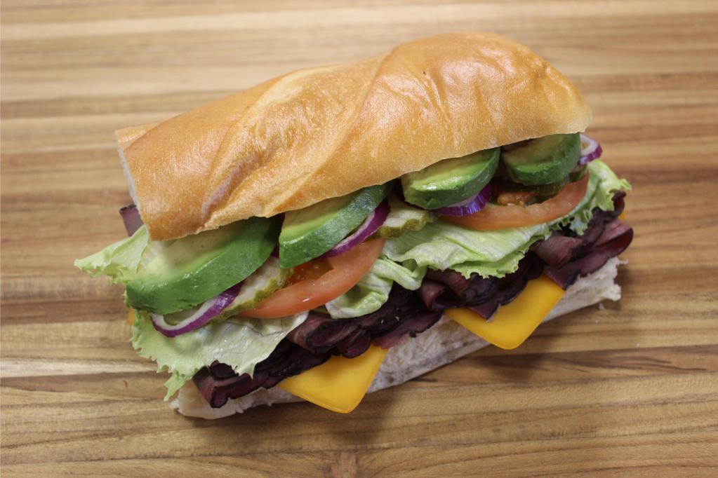 Roast Beef Sub · Sandwich with thinly sliced beef that has been cooked over a dry heat. 