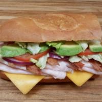 1. Peppered California Sub · Peppered turkey, bacon, avocado and pepper jack cheese.