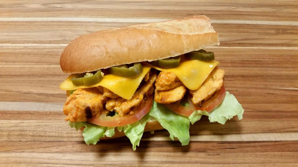 Buffalo Ranch Chicken Sub · Served toasted. Grilled chicken breast marinated in Buffalo ranch sauce, melted habanero jack cheese.
