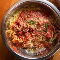 Spaghetti Marinara · Marinara, Parmesan, and parsley.