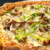 King's Feast Pizza · Steak, green peppers, red onions, and provolone.