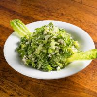 Prasini Salad · Romaine lettuce, feta cheese, scallions, dill, olive oil and vinegar.