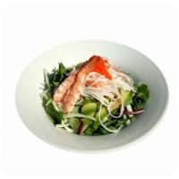 3. Chef Salad · Organic mixed greens with ginger dressing topped with crab, shrimp, avocado and masago.