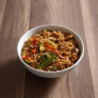 Vegetable Fried Rice · Brown rice stir fried onion, snow peas, carrots and bean sprouts in brown sauce. Vegetarian
