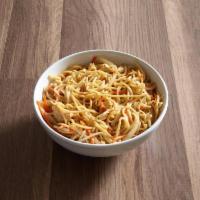 Chicken Lo Mein · Soft noodles stir fried with chicken and onion, snow peas, carrots and bean sprouts in brown...