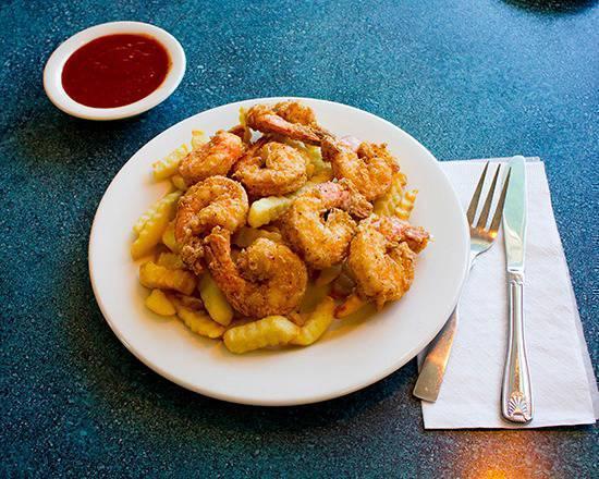 Fried Jumbo Shrimp · A popular choice! Large Jumbo shrimp breaded and Fried to a golden brown. Served with tartar sauce and a lemon wedge.