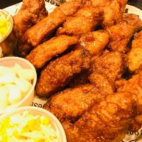 Soy Garlic Wings · Our soy garlic chicken is double fried with our special frying technique to be crunchier and...