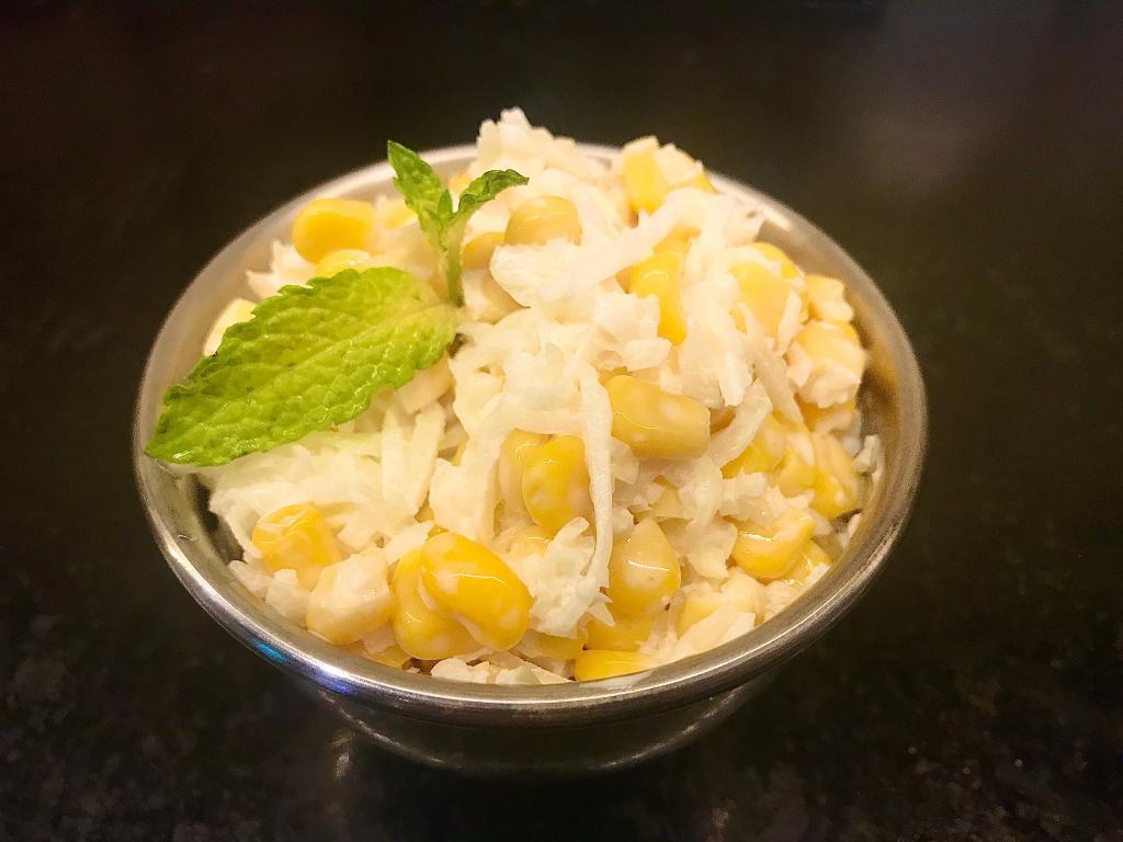 Corn Salad · 8oz. Sweet corn, diced onion, cabbage tossed in mayonnaise vinaigrette.