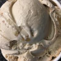 Maple Butter Walnut Ice Cream · Maple ice cream mixed with butter, brown sugar, and walnut chunks. Gluten free and vegetarian.