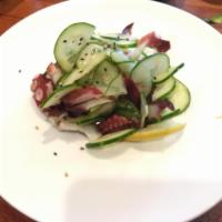 22. Tako Sunomono Salad · Steamed octopus and cucumber with vinegar dressing.