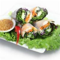 12. Fresh Spring Rolls · 4 pieces. Shrimp, basil, bean sprouts, cucumber, carrots and rice vermicelli wrapped in rice...