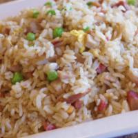 Fried Rice · Stir-fried with carrots peas and eggs. chicken.