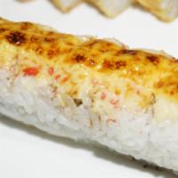A's Roll · Ca roll, top with crab salad and baked.