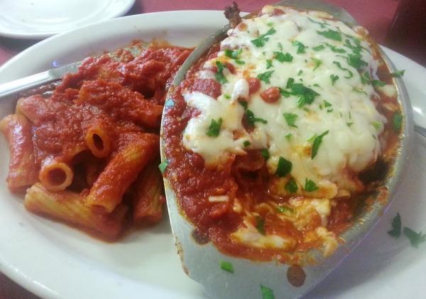 Eggplant Parm Sub · Coated in egg and Parmesan grilled topped with tomato sauce and melted mozzarella cheese. 