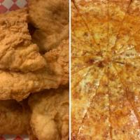 Large (16”) Cheese Pizza and 8 Chicken Fingers · 16