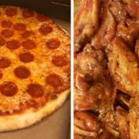 Family Pack (Pizza, Wings, Knots and Soda) · Large (16”) One Topping Pizza, 10 Chicken Wings, 12 Garlic Knots and a 2 Liter of Soda for $...