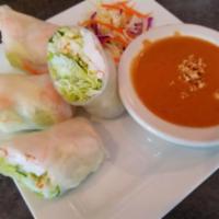3. Fresh Salad Rolls · 2 Pieces. Soft rice paper wraps stuffed with vermicelli noodles and fresh vegetable. Served ...